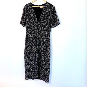 Midi Dress - Park and Fifth - Black and White Floral